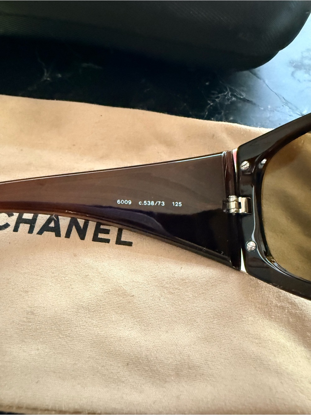 Vintage y2k CHANEL Brown Gradient Shield Sunglasses with Silver Logo Accent - Picture 7 of 13